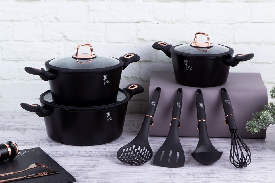 10-Piece Cookware Set Berlinger Haus BH/6154 Black Rose
