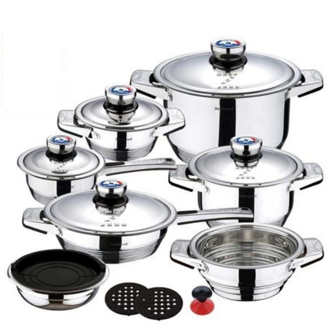17-Piece Stainless Steel Cookware Set MO-8000 Model Home