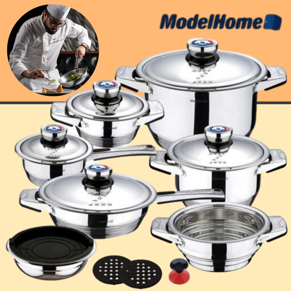 17-Piece Stainless Steel Cookware Set MO-8000 Model Home