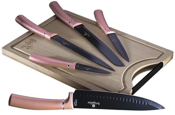 Knife Set with Bamboo Cutting Board Berlinger Haus BH/2554 I-Rose Collection