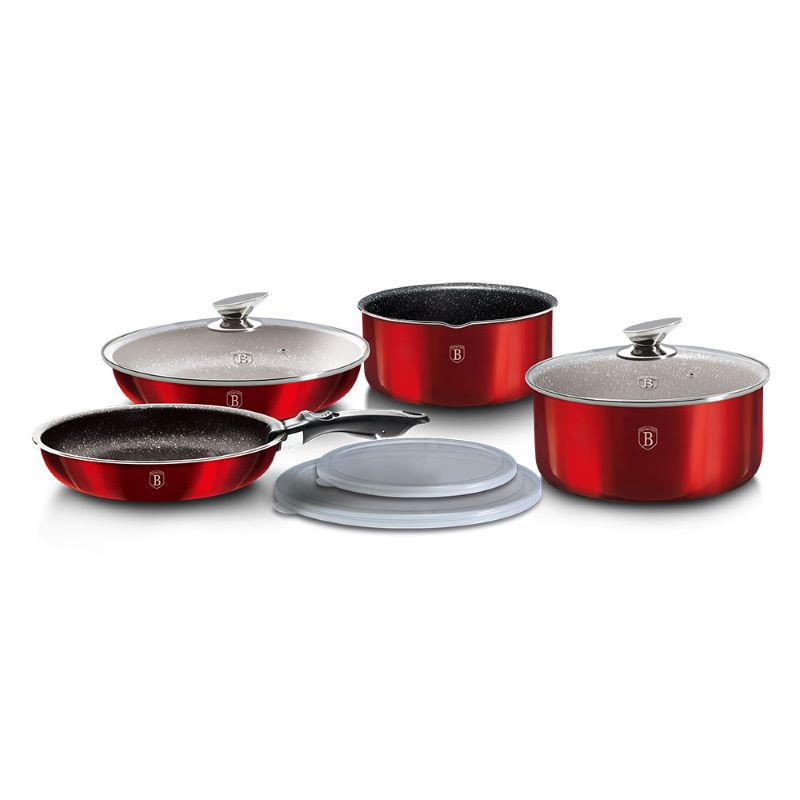 9-Piece Cookware Set Berlinger Haus BH/6145 Burgundy Red