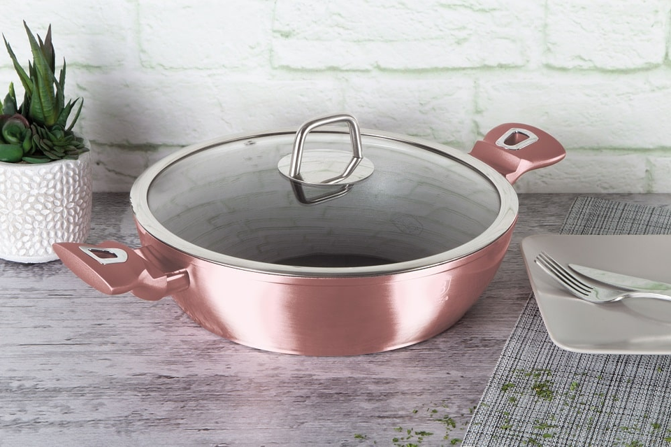 Shallow Pot with Lid 28 cm Berlinger Haus BH/6037 I-Rose