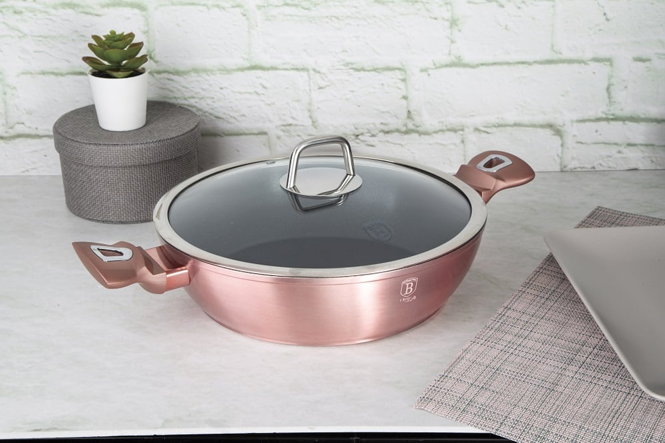 Shallow Pot with Lid 28 cm Berlinger Haus BH/6037 I-Rose