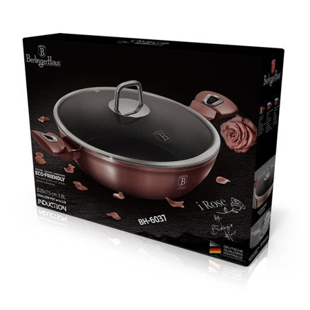 Shallow Pot with Lid 28 cm Berlinger Haus BH/6037 I-Rose Collection Pink