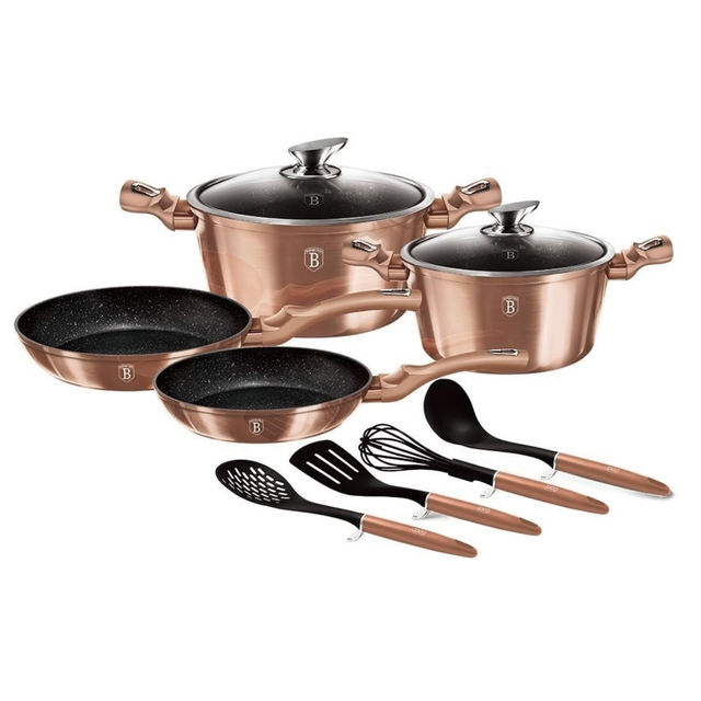 10-Piece Cookware Set Berlinger Haus BH/6142 Rose Gold Collection