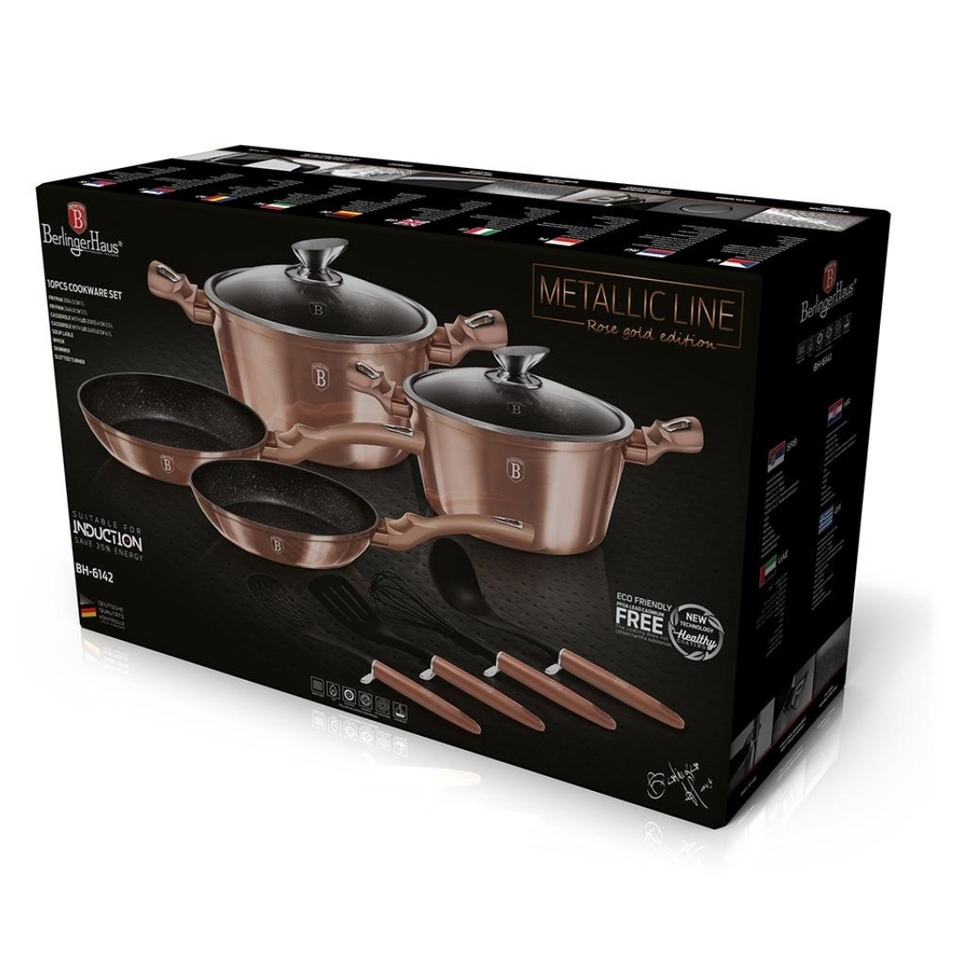 10-Piece Cookware Set Berlinger Haus BH/6142 Rose Gold Collection