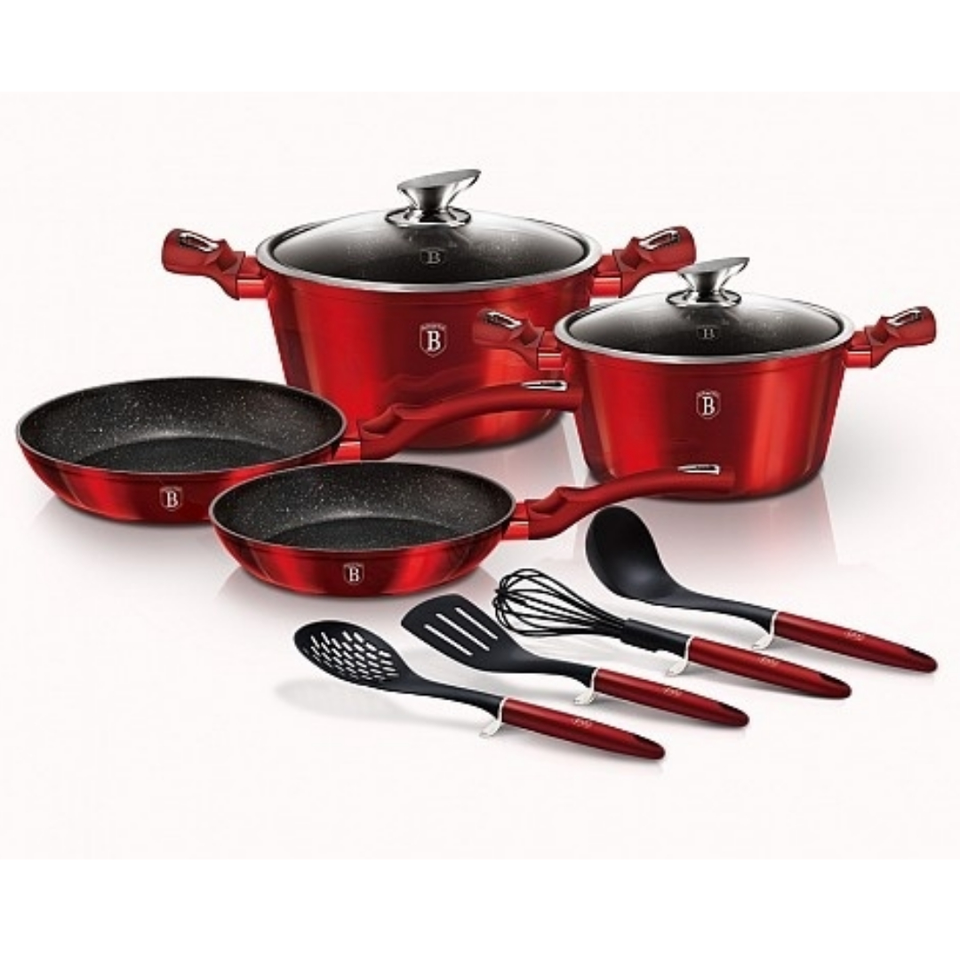 10-Piece Cookware Set Berlinger Haus BH/6141 Burgundy Red