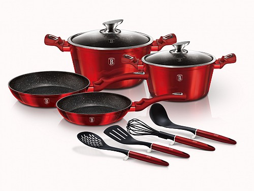 10-Piece Cookware Set Berlinger Haus BH/6141 Burgundy Red