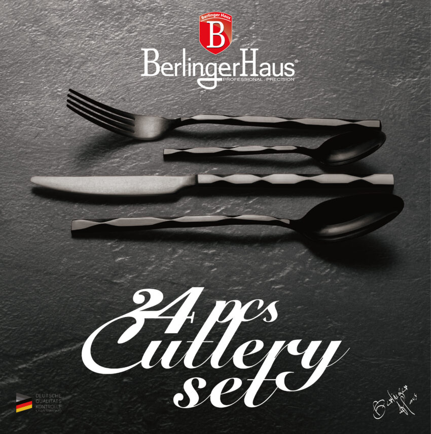 24-Piece Cutlery Set Berlinger Haus BH/2622 Mirror Black