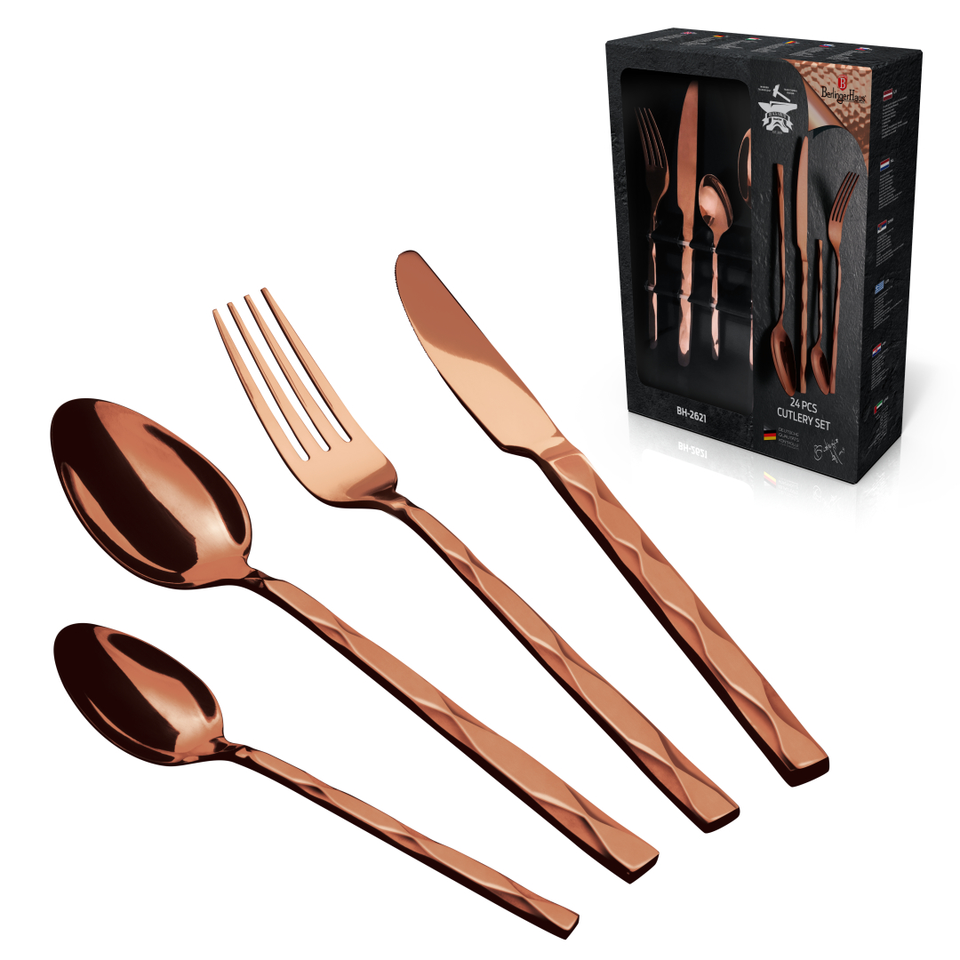24-Piece Cutlery Set Berlinger Haus BH/2621 Mirror Rose Gold