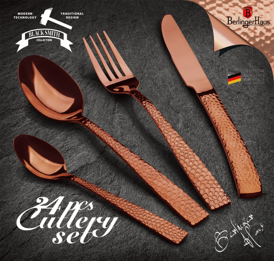 24-Piece Cutlery Set Berlinger Haus BH/2617 Mirror Rose Gold