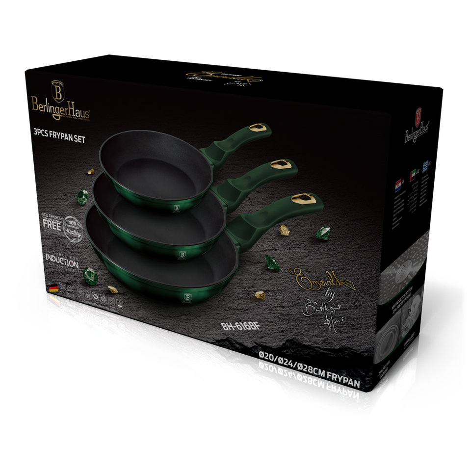 3-Piece Stovetop Pan Set Berlinger Haus BH/6168 Emerald