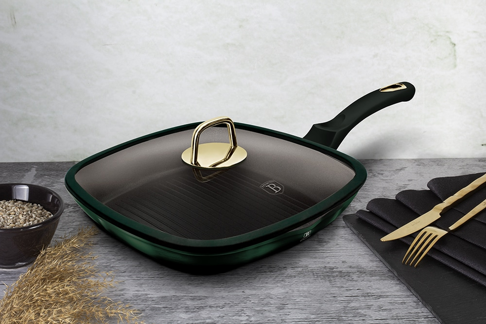 Stovetop Grill with Glass Lid Berlinger Haus BH/6051 Emerald