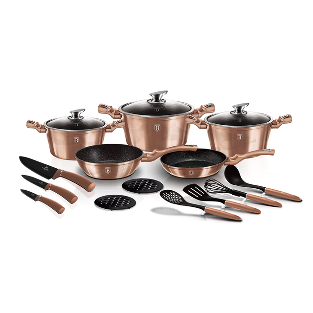 17-Piece Cookware Set Berlinger Haus BH/6161 Rose Gold Collection