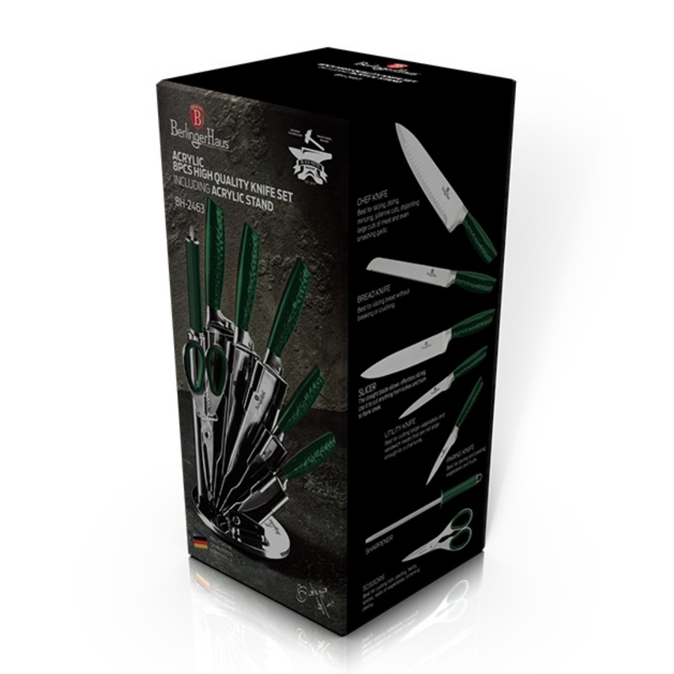 8-Piece Knife Set with Stand Berlinger Haus BH/2463 Emerald Green