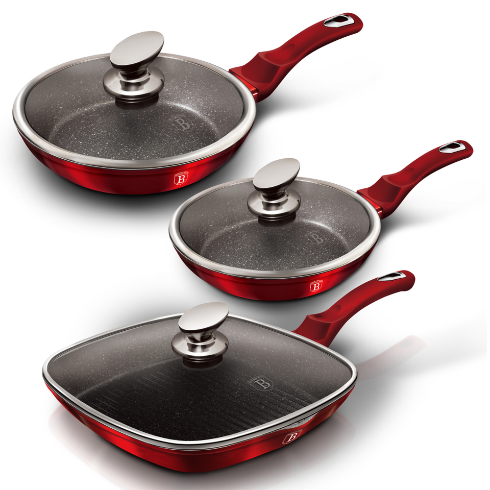 6-Piece Saute Pan Set Berlinger Haus BH/6189 Burgundy