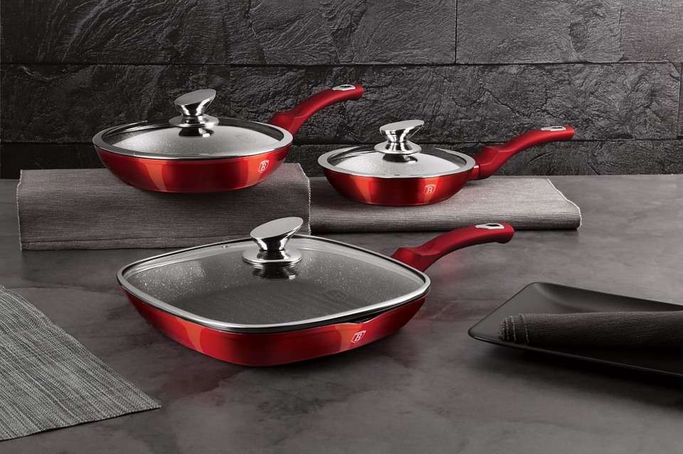 6-Piece Saute Pan Set Berlinger Haus BH/6189 Burgundy