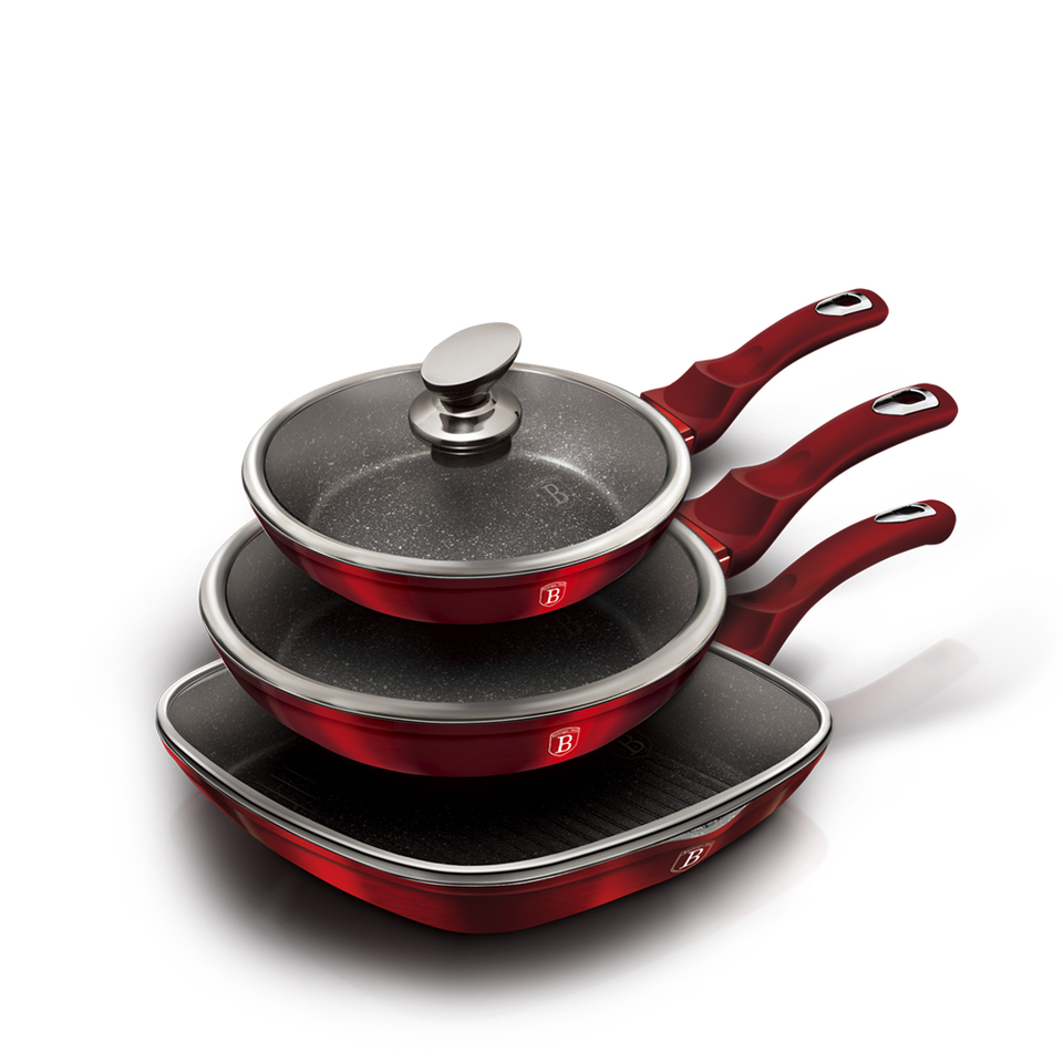 6-Piece Frying Pan Set Berlinger Haus BH/6189 Burgundy Red