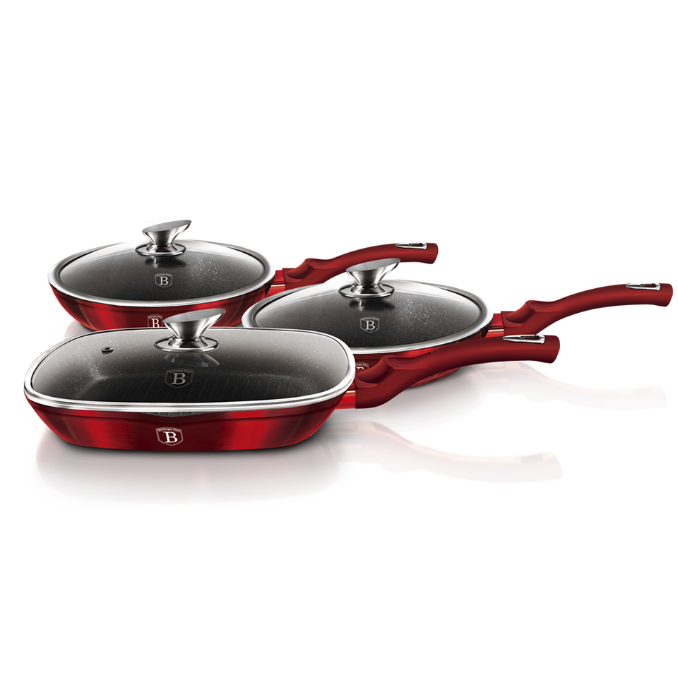 6-Piece Frying Pan Set Berlinger Haus BH/6189 Burgundy Red