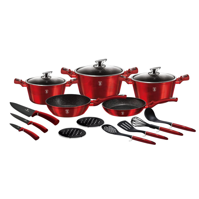17-Piece Cookware Set Berlinger Haus BH/6162 Burgundy