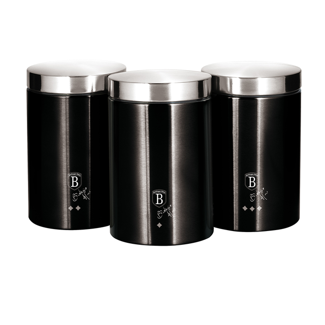 Kitchen Canister Set Berlinger Haus BH/6296 Black Silver Collection