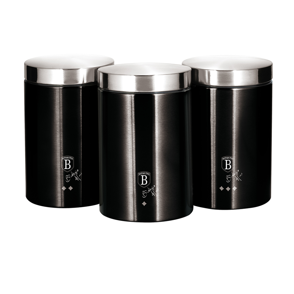 Kitchen Canister Set Berlinger Haus BH/6296 Black Silver Collection