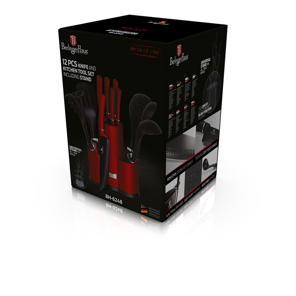 12-Piece Knife & Utensils Set Berlinger Haus BH-6248 Burgundy Line