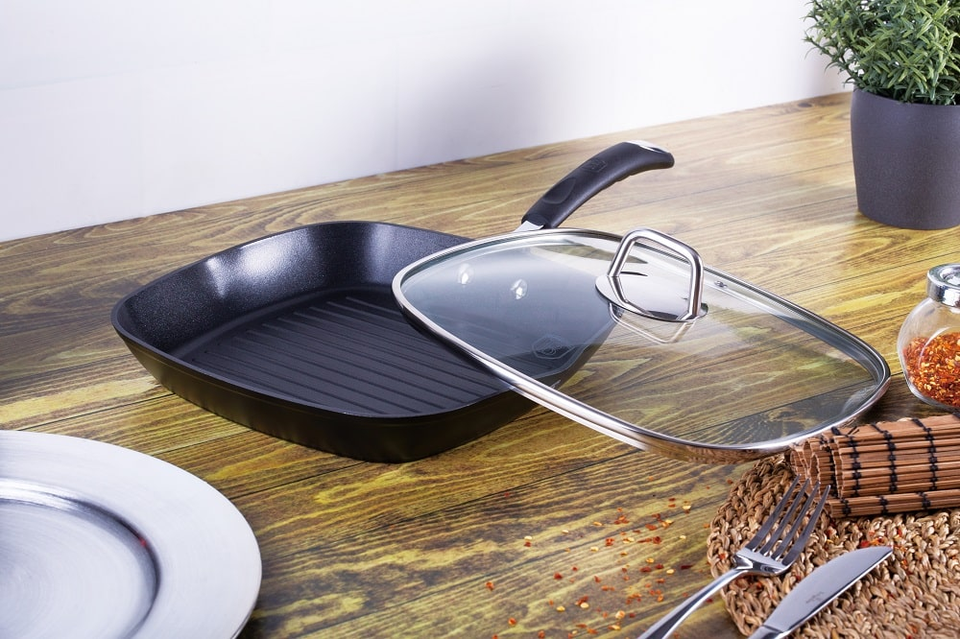 Grill Pan with Glass Lid 28 cm Berlinger Haus BH/6130