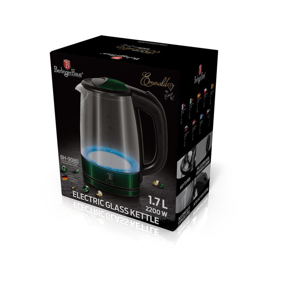 Electric Glass Kettle Berlinger Haus BH/9080 Emerald Collection