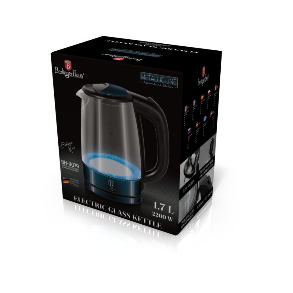 Electric Glass Kettle Berlinger Haus BH/9079 Aquamarine Collection