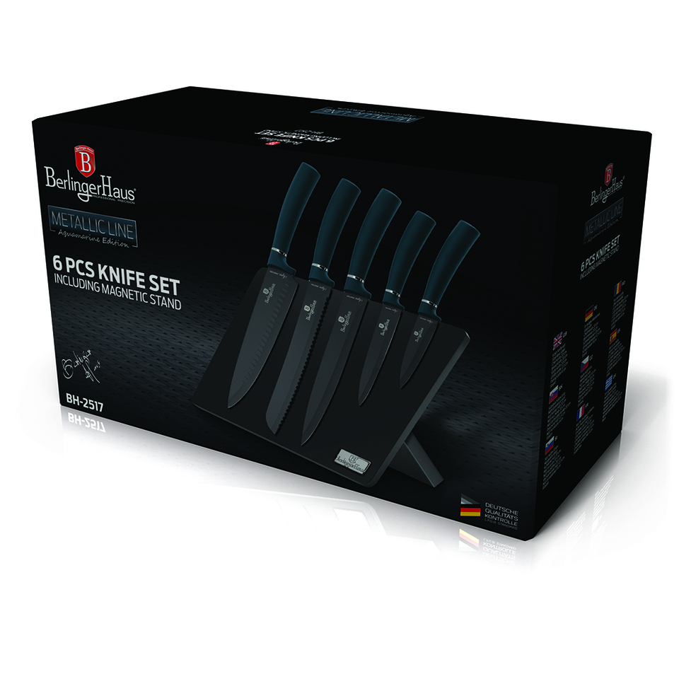 Knife Set & Magnetic Stand Berlinger Haus BH/2517 Aquamarine Line