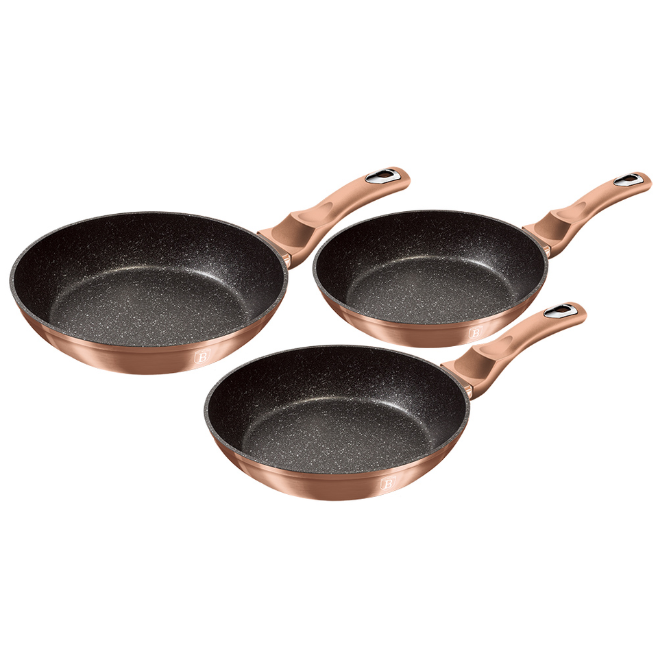 3-Piece Frying Pan Set Berlinger Haus BH/1278 Rose Gold