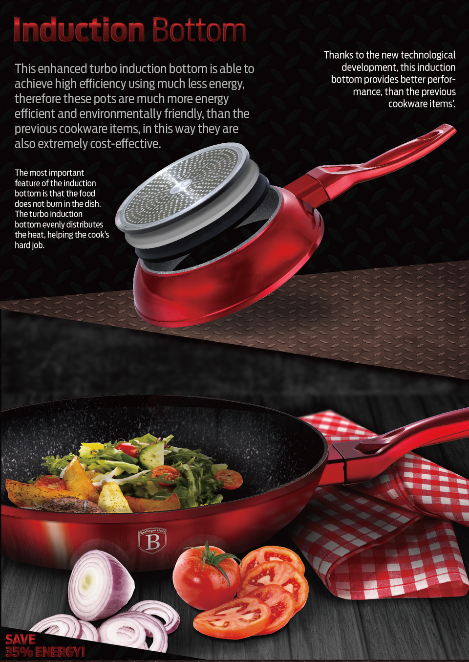 Frying Pan 24 cm Berlinger Haus BH/1252 Burgundy Collection