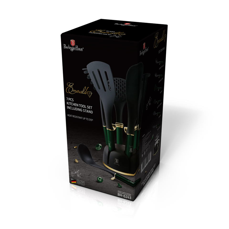 Kitchen Utensils with Stand Berlinger Haus, BH/6243 Emerald Collection