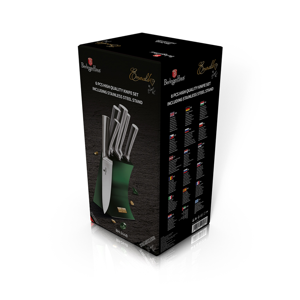 Knife Set with Stand Berlinger Haus BH/2448 Emerald