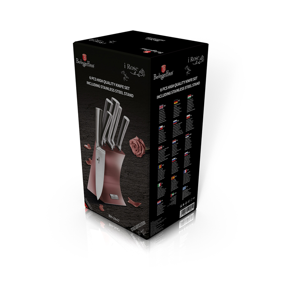 6-Piece Knife Set with Stand Berlinger Haus BH/2447 I-Rose Collection
