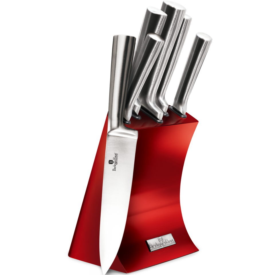 Knife Set with Stand Berlinger Haus BH/2450 Burgundy Line