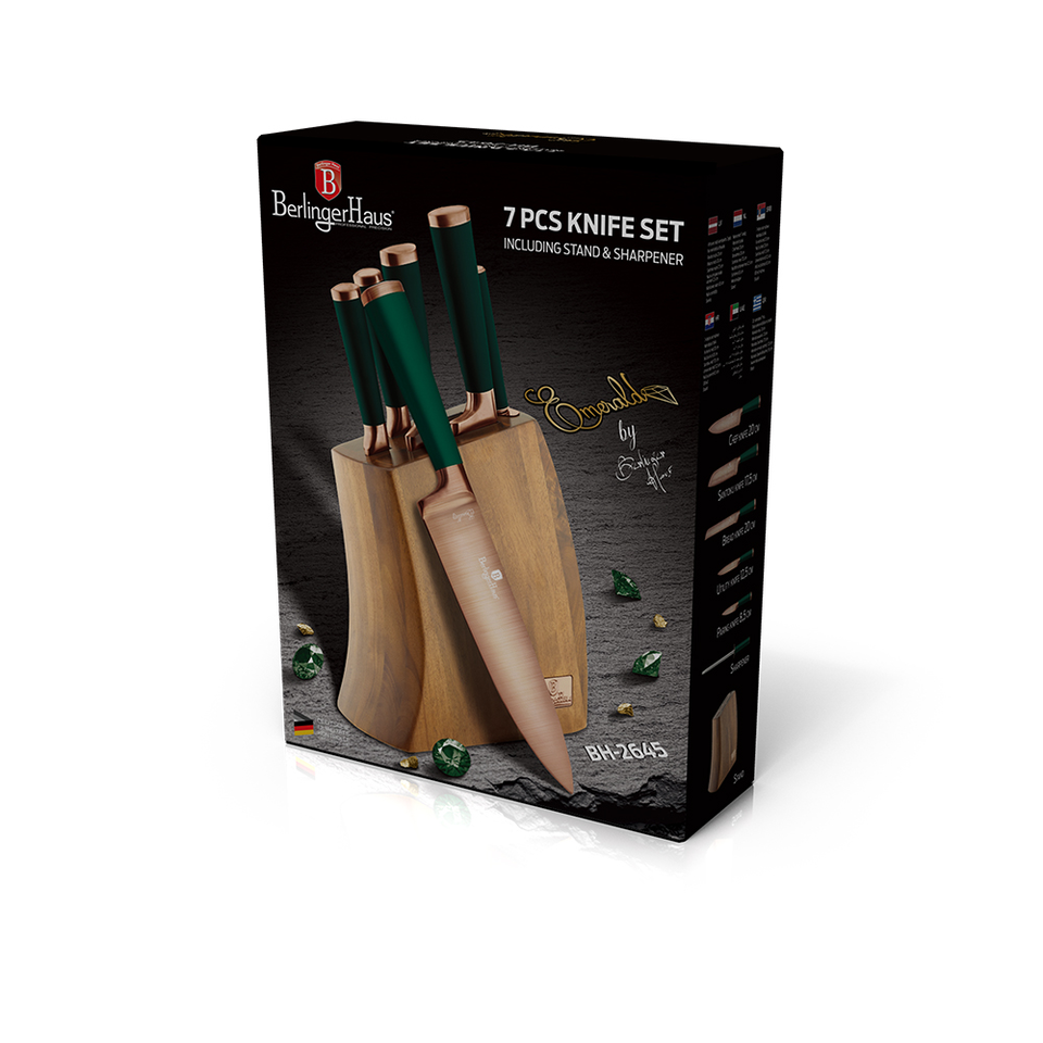 Knife Set & Bamboo Stand Berlinger Haus BH/2645 Emerald Collection