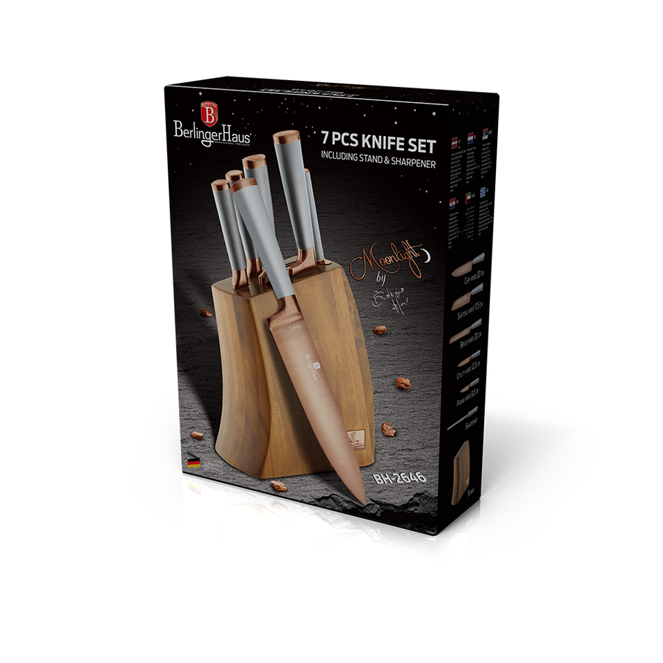 Knife Set & Bamboo Stand Berlinger Haus BH/2646 Moonlight Collection