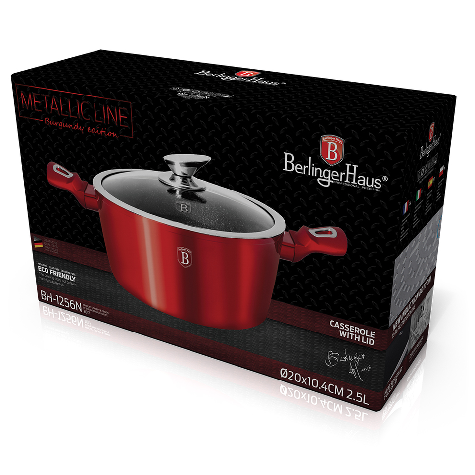 Casserole 20 cm BH/1256 Metallic Line Burgundy Edition