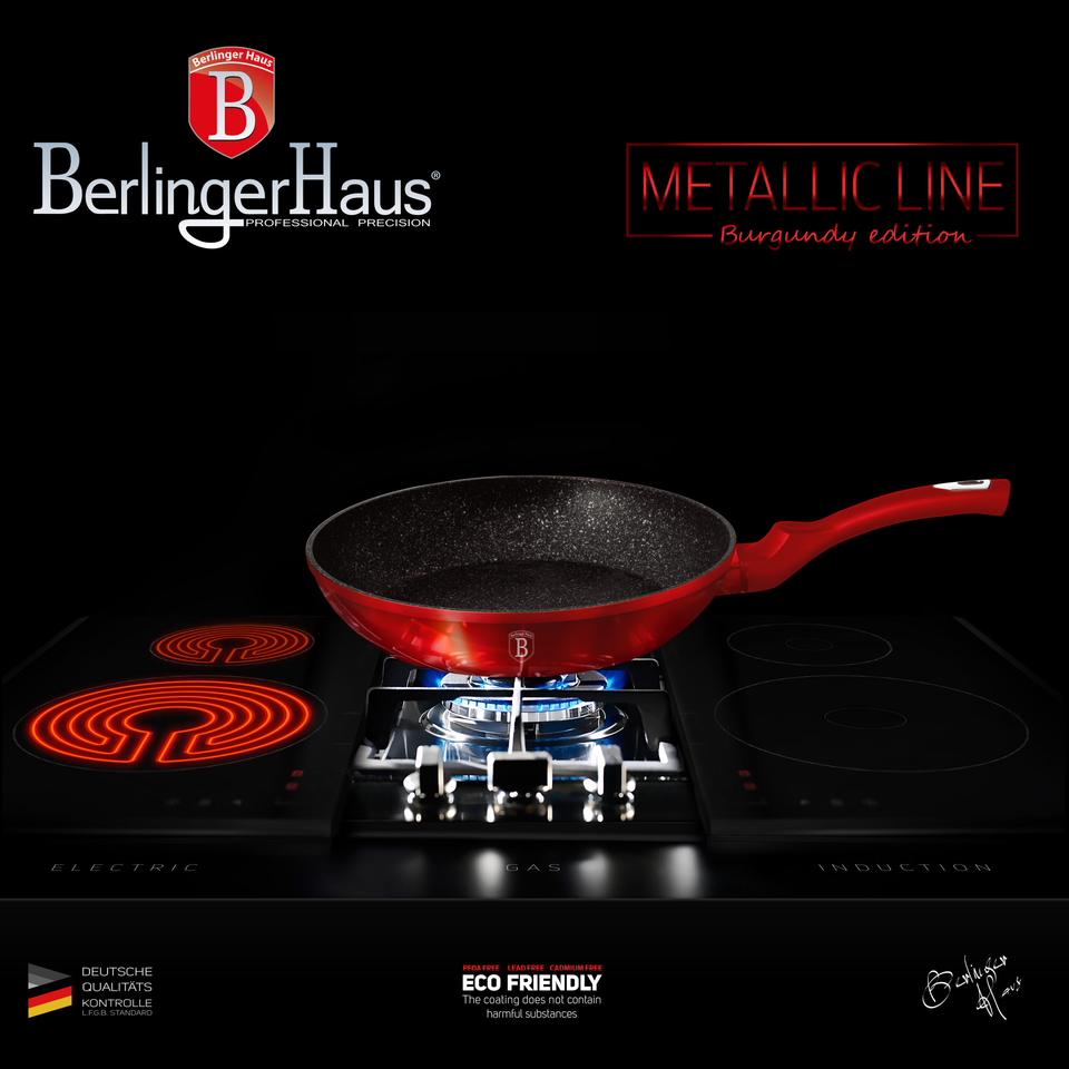 Frying Pan 30 cm BH/1254 Metallic Line Burgundy Edition