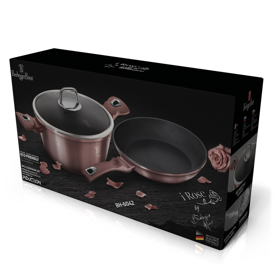 3-Piece Cookware Set Berlinger Haus BH/6042 I-Rose Collection