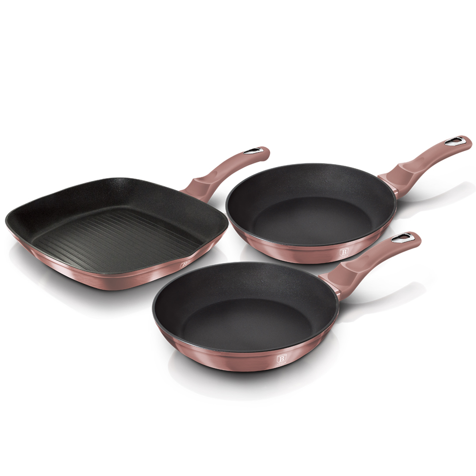 3-Piece Frying Pan Set Berlinger Haus BH/6041 I-Rose Collection
