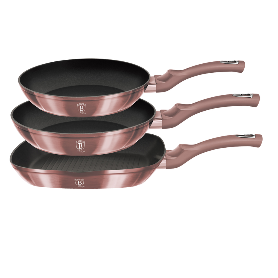 3-Piece Frying Pan Set Berlinger Haus BH/6041 I-Rose Collection