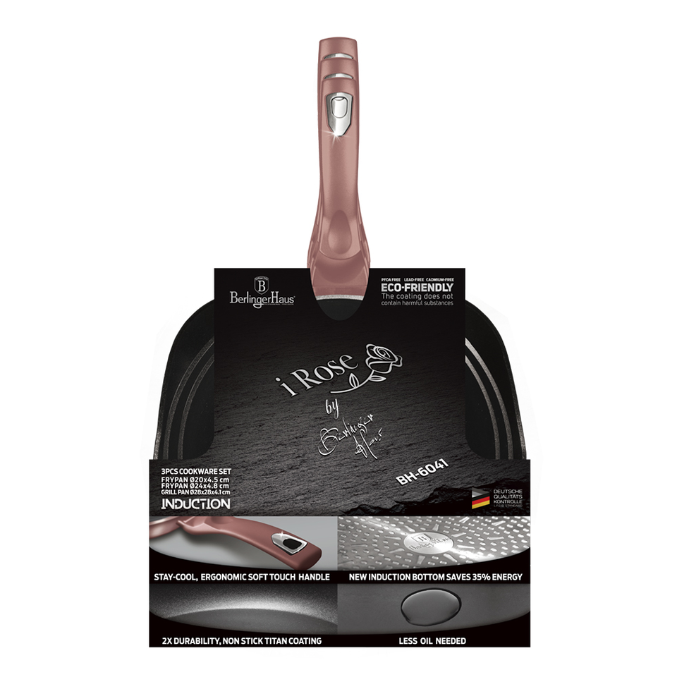 3-Piece Frying Pan Set Berlinger Haus BH/6041 I-Rose Collection