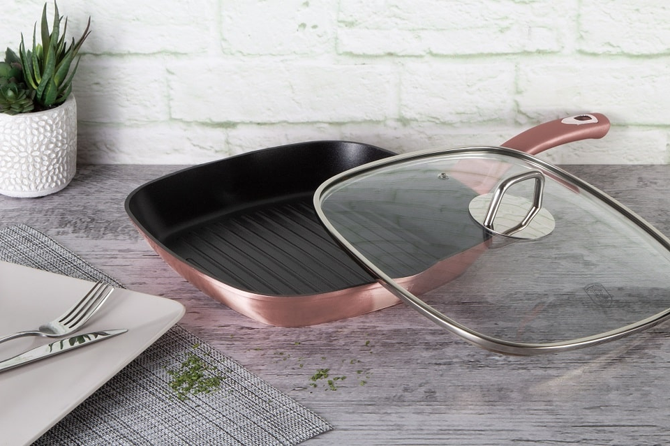 Grill Pan with Lid 28 cm Berlinger Haus BH/6028 I-Rose