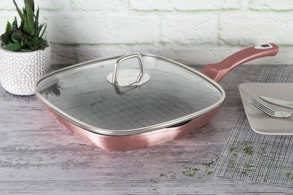 Grill Pan with Lid 28 cm Berlinger Haus BH/6028 I-Rose