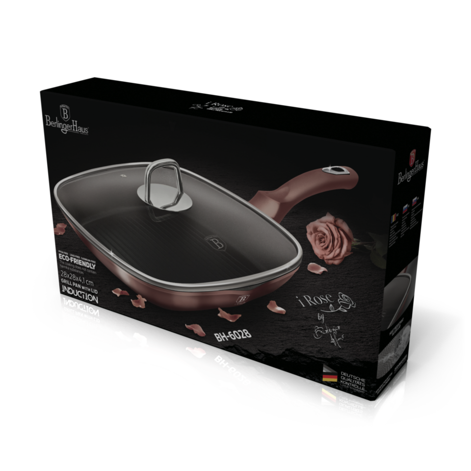 Grill Pan with Lid 28 cm Berlinger Haus BH/6028 I-Rose