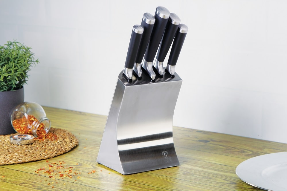 Knife Set with Stand Berlinger Haus BH/2426 Black Royal Line