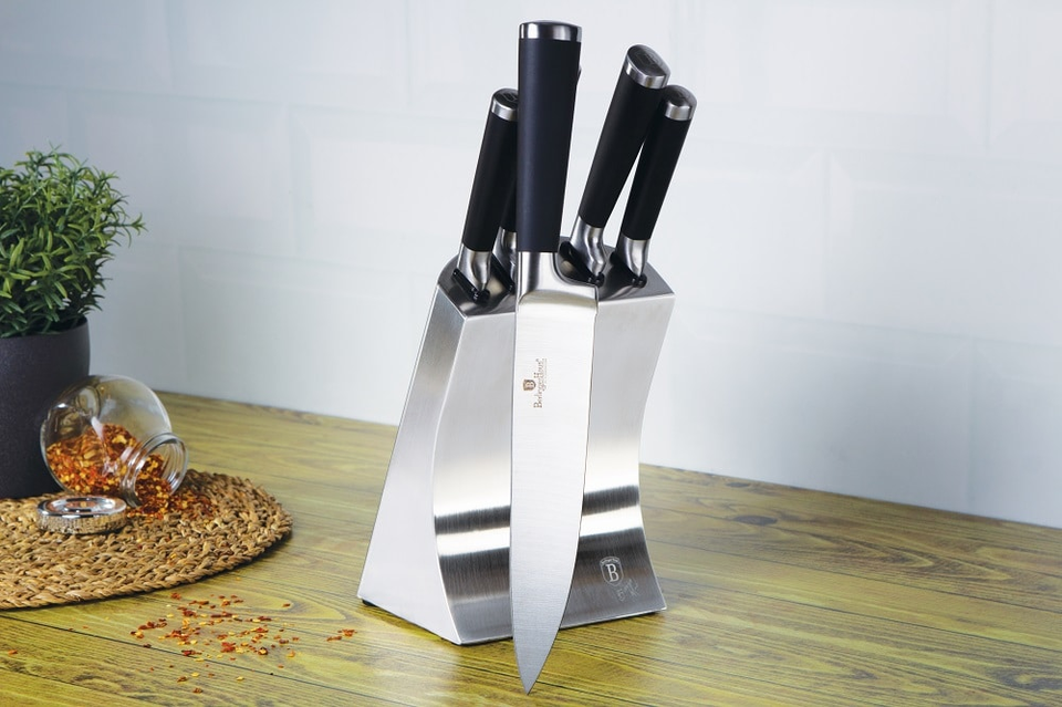 Knife Set with Stand Berlinger Haus BH/2426 Black Royal Line